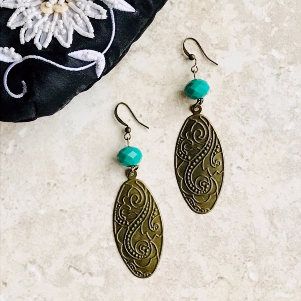 Earrings Vintage Handmade Long Boho Repurposed